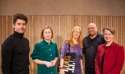 Fra venstre: Klaus Martin Holtgaard, Sparebank 1 Østlandet, Anja Bakken Riise, Framtiden i våre hender, Jannike Østervold, Cultura Bank, Jorge Jensen, Forbrukerrådet, Karoline Bakke Hjertø, Sparebank 1 Østlandet