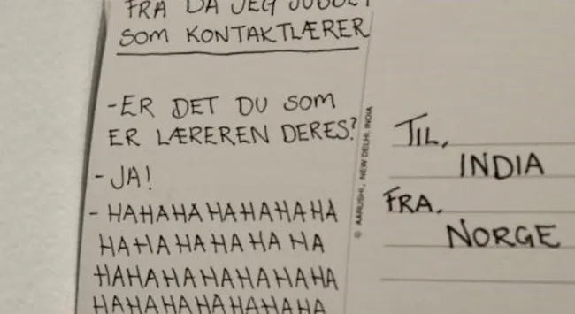 Illustrasjon av postkorts påskrift